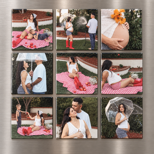 Set of 9 Custom Photo Magnets