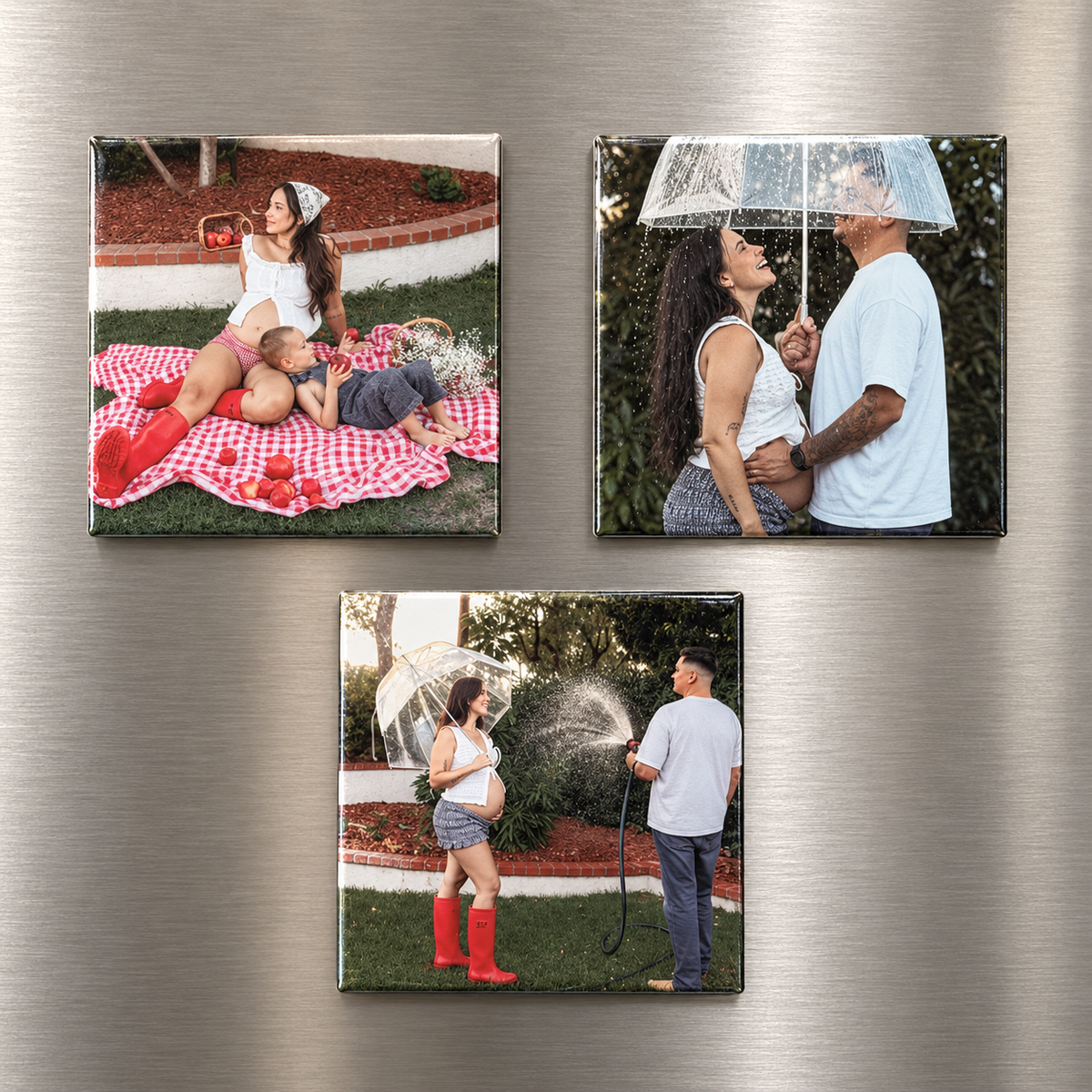 Set of 3 Custom Photo Magnets